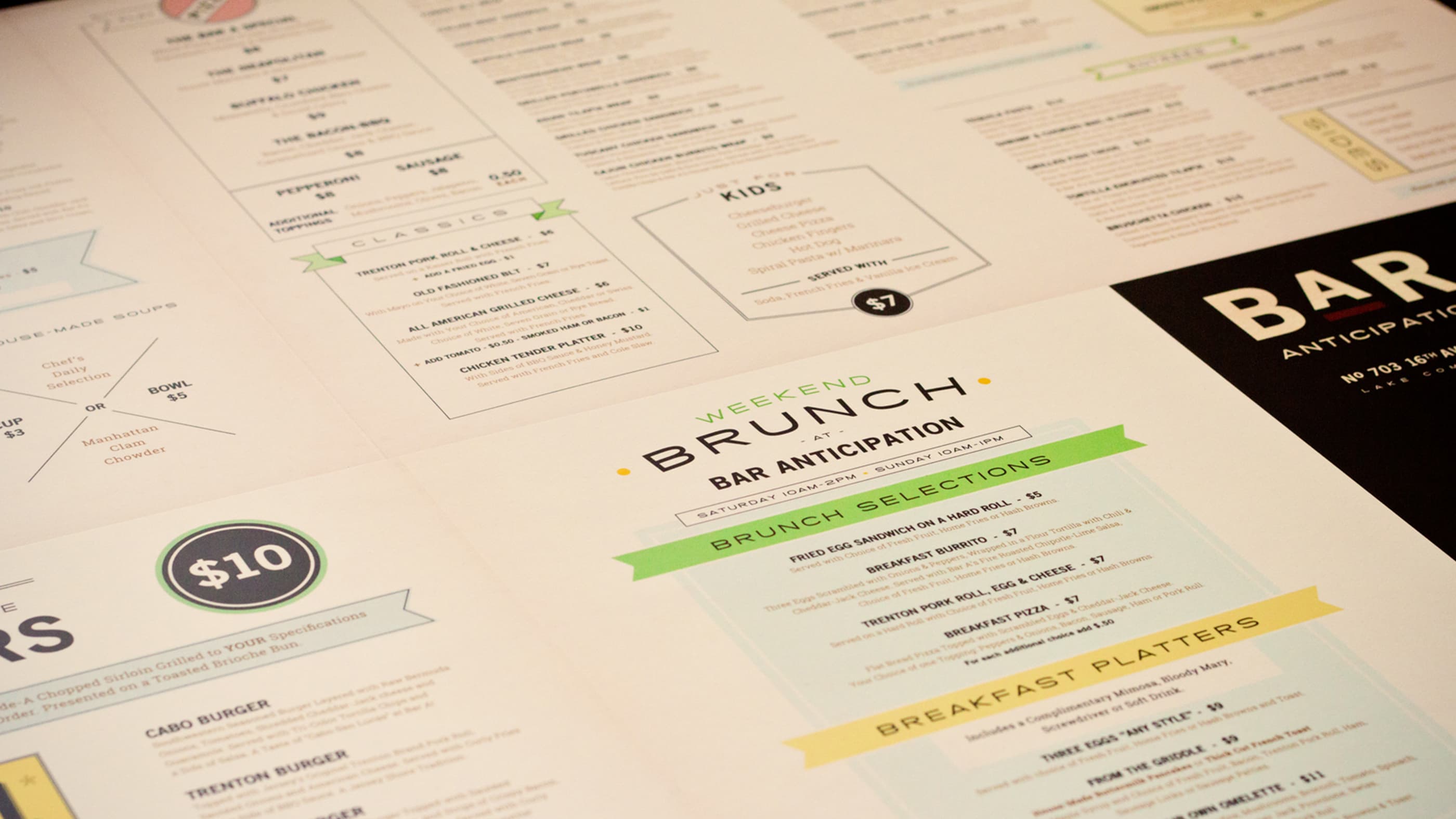 Bar A Menu Design - Netwave Creative Marketing Agency | NJ Marketing ...